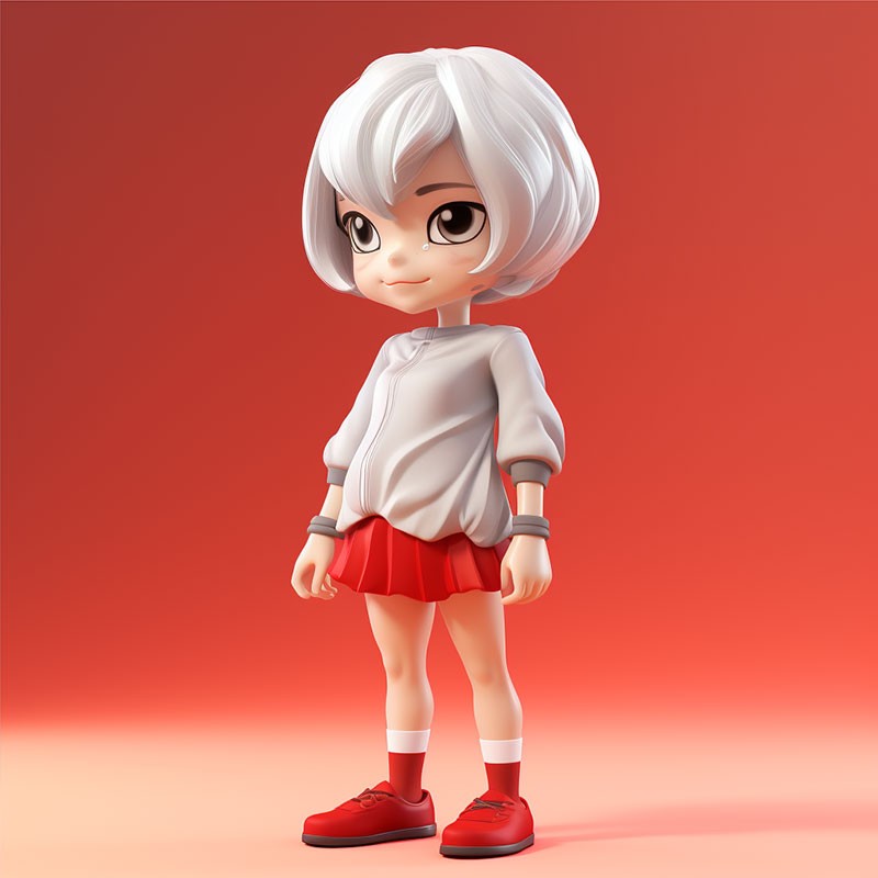 玩具手辦白發(fā)女孩游戲模型開(kāi)模定制生產(chǎn)廠家