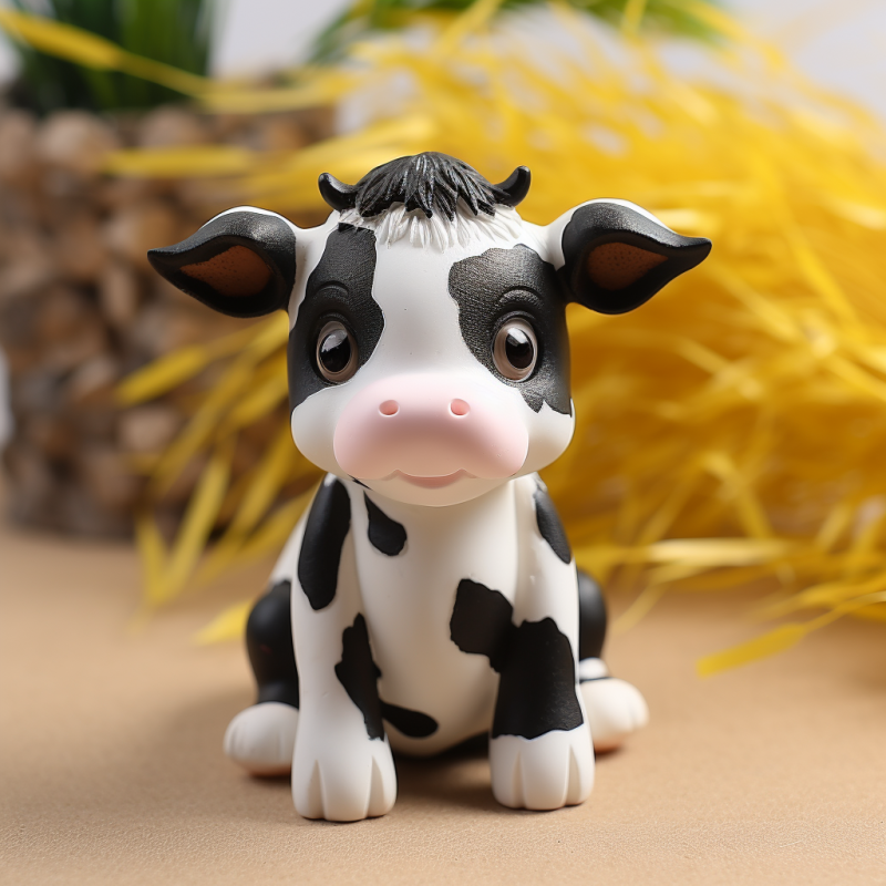 小奶牛玩具代加工 PVC公仔盲盒立體樹(shù)脂定制廠家