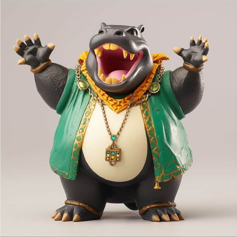 東莞玩具工廠加工動(dòng)漫手辦多金的河馬擺件禮品開模定制