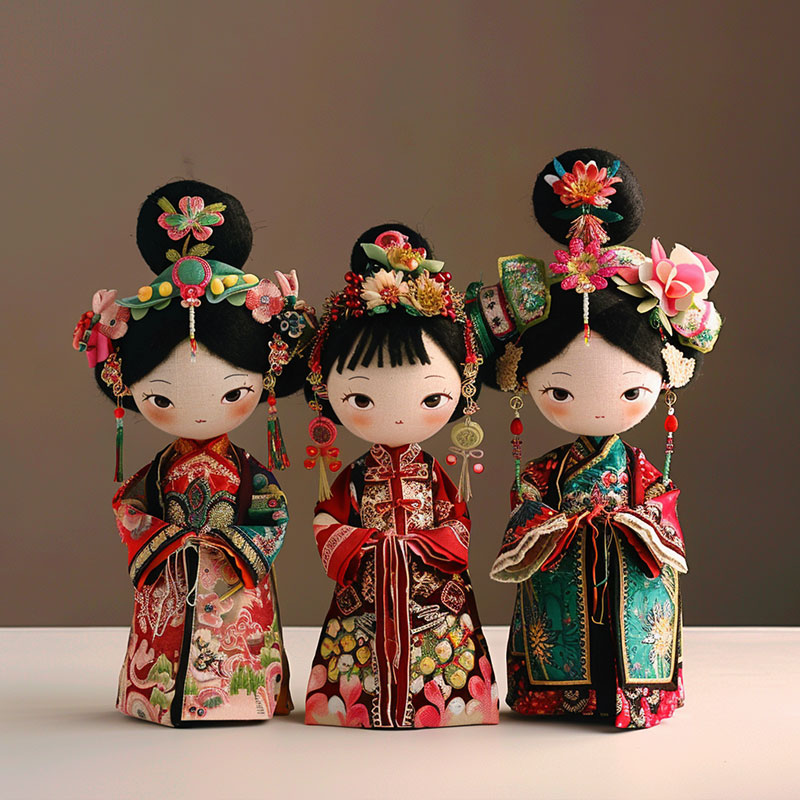 定做全套宮廷裝加頭飾/民族風棉花娃娃可換裝可愛創(chuàng)意玩偶公仔