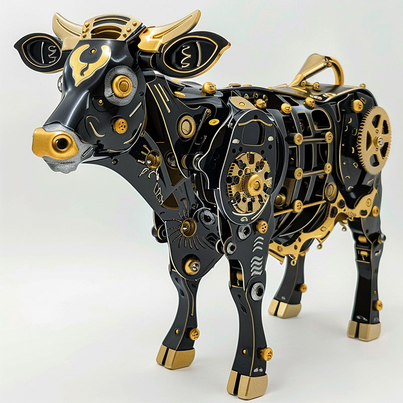 可拆卸黑金牛玩具金屬材質(zhì)可拆分螺絲刀開瓶器多功能實(shí)用型擺件