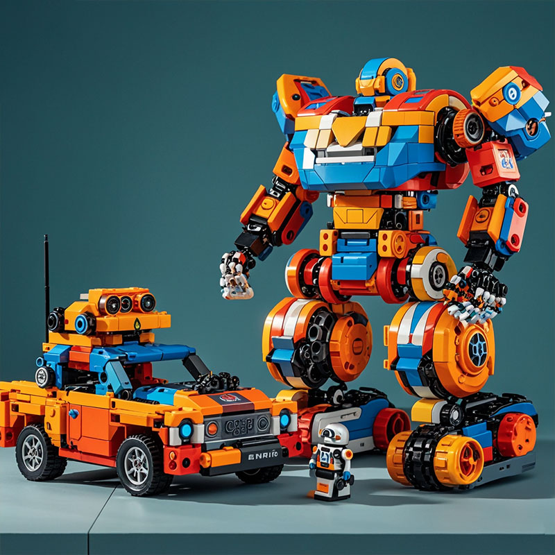 可變形機(jī)器人積木磁力積木可變形車輛坦克連接電子設(shè)備遙控會(huì)跑